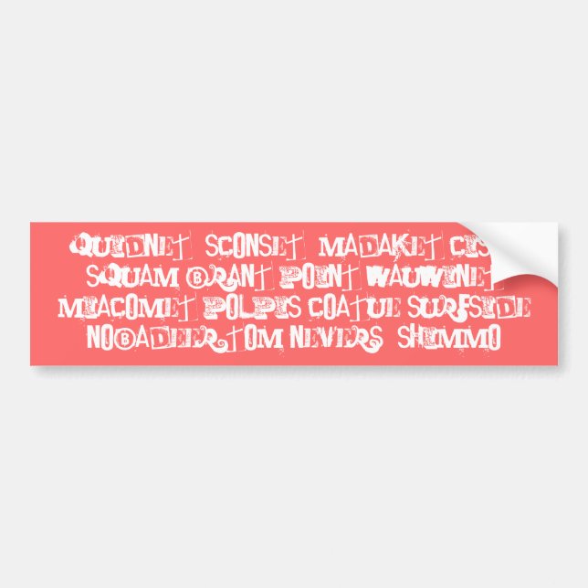 Bestätigen Sie Nantucket Plätze Autoaufkleber (Vorne)