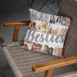BESTÄTIGKEITEN, Foto-Collage & Namen | BESTE FREUN Kissen<br><div class="desc">Bestien sind unbezahlbar - wenn Sie das Glück haben, eine zu haben, lass ihnen, wie viel sie Ihnen mit diesem trendigen Kissen "Best Friends" gemein sind. Mit 12 quadratischen Fotos Ihrer Wahl, die Sie bequem von Ihrem Telefon oder Computer herunterladen können, grauer Text "bestie" in großen modernen Schriften auf einem...</div>