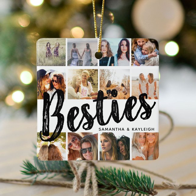 BESTÄTIGKEITEN, Foto-Collage & Namen | Weihnachten Keramikornament (Von Creator hochgeladen)