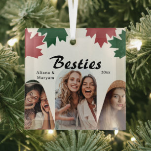 BESTÄTIGKEITEN, Foto-Collage & Namen Weihnachten Ornament Aus Glas