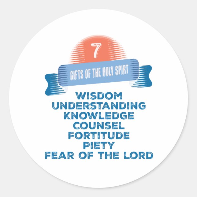 Bestätigung 7 Geschenke des Heiligen Geistes Runder Aufkleber (Vorderseite)