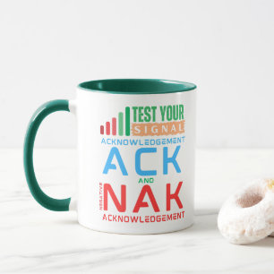 Bestätigung ACK und NAK in Datennetzwerken Tasse