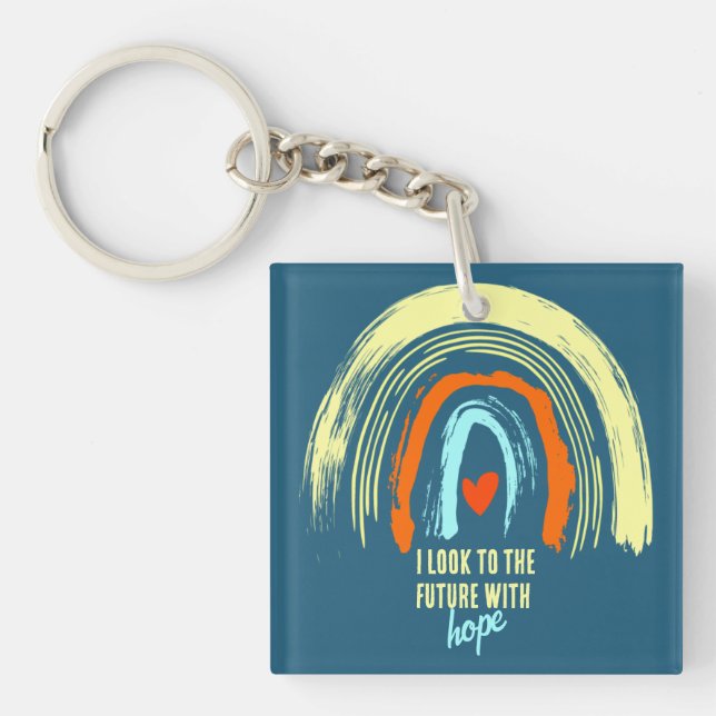 BESTÄTIGUNG | CHRISTLICHER QUOTE RETRO BOHO RAINBO SCHLÜSSELANHÄNGER (Vorderseite)