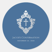 Bestätigung Classic Blue Boy Vintag Wappen Cross