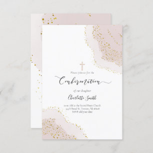 Bestätigung der Aquarellfarben-Rosa-Dekoration Einladung