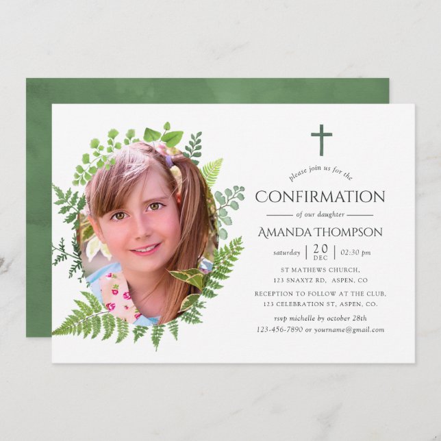 Bestätigung der Aquarellwälder Einladung (Vorne/Hinten)