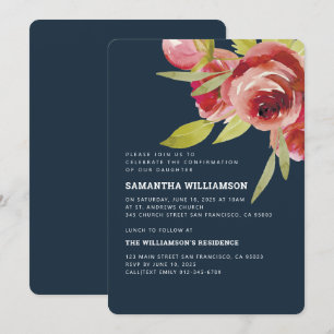 Bestätigung der modernen Aquarellblume Einladung