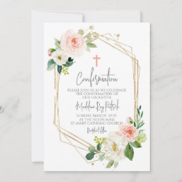 Bestätigung der rosa Blumenrahmen Einladung