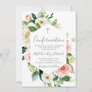 Bestätigung der rosa Blumenrahmen Einladung