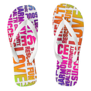 Bestätigung des Lebens BLUME POWER 2 + Ihre Farbe Flip Flops