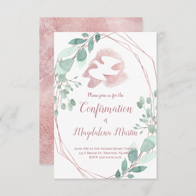 Bestätigung des Textrahmens von Heiligem Geist Einladung (Vorne/Hinten)