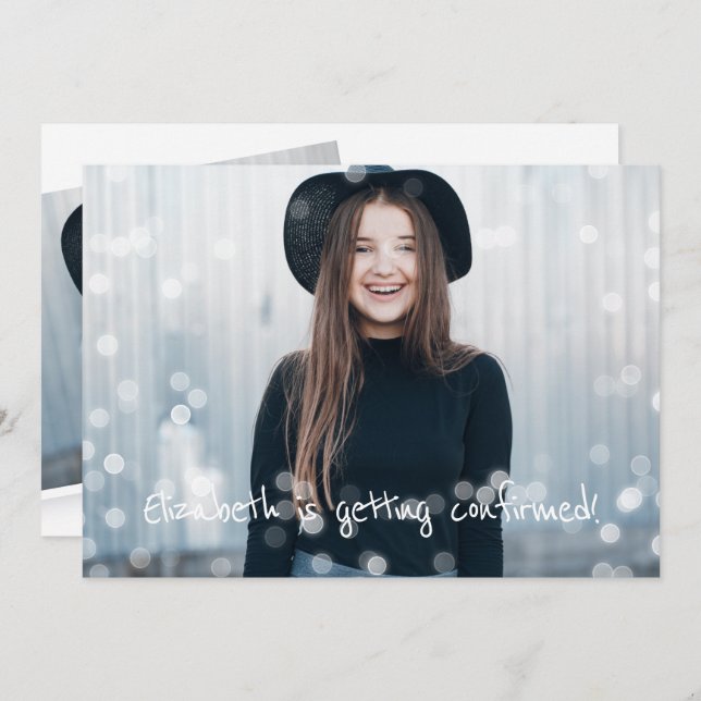 Bestätigung Einladung von Foto Fairy Lights (Vorne/Hinten)