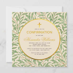 Bestätigung Foliage Imitats Gold Gender Neutral Einladung