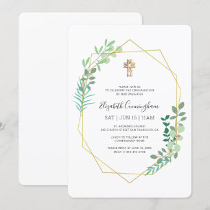 Bestätigung für ihr geometrisches Foliage Gold Cro Einladung