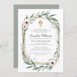 Bestätigung für ihr modernes geometrisches Blumenk Einladung