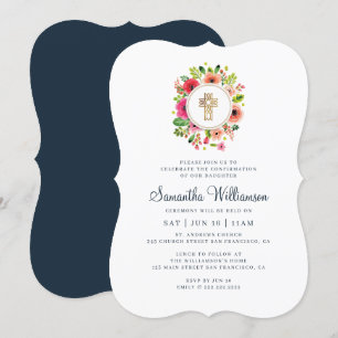 Bestätigung für ihr Wasserfarbenkreuz Einladung