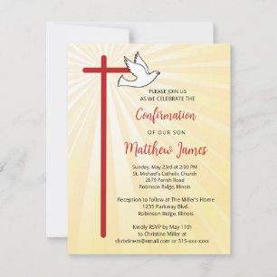 Bestätigung für Son Cross Dove Gold Rays Einladung