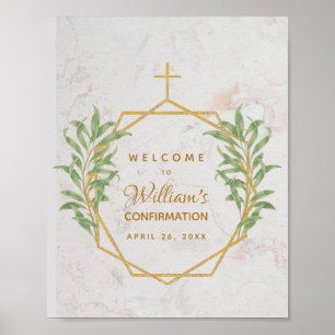 Bestätigung Grün Botanisch Gold Geometrisch Poster