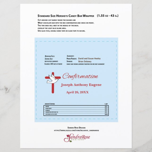 Bestätigung Hershey Candy Bar Wrapper Red Cross (Vorderseite)