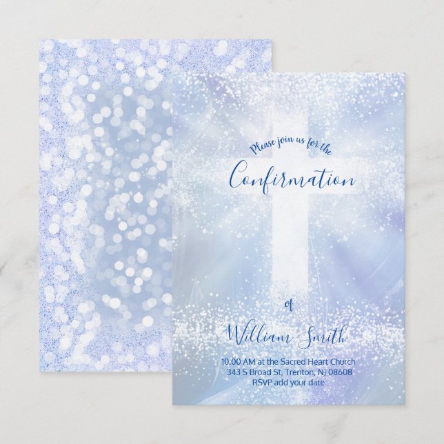 Bestätigung katholisches Heiligkreuz Einladung (Vorne/Hinten)