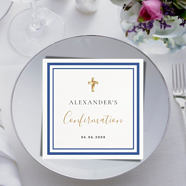 Bestätigung königsblauer Typ Serviette (Von Creator hochgeladen)