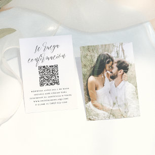 Bestätigung per QR-Code RSVP Hochzeit erbeten Begleitkarte