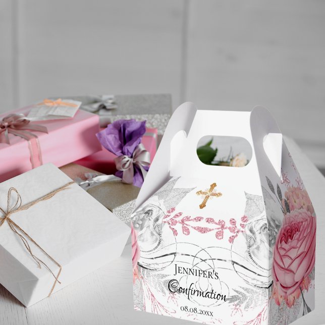 Bestätigung rosa bläserfarbenes silbernes Mädchen Geschenkschachtel (Von Creator hochgeladen)