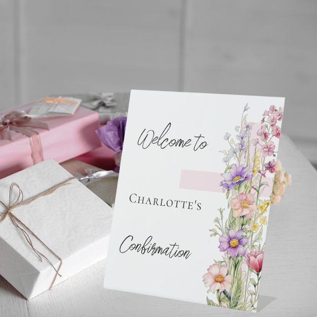 Bestätigung rosa Blüten kreuz Begrüßungszeichen Sockelschild (Von Creator hochgeladen)