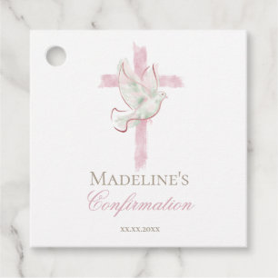 Bestätigung rosa Kreuz Geschenkanhänger