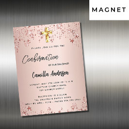 Bestätigung Rose Goldstars Mädchen Luxus Magneteinladung
