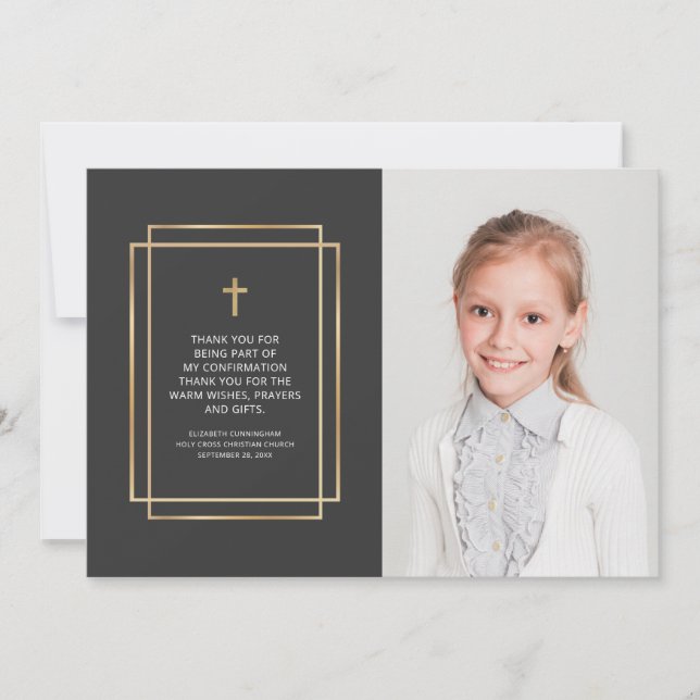 Bestätigung Vielen Dank | Benutzerdefiniertes Foto Dankeskarte (Vorderseite)