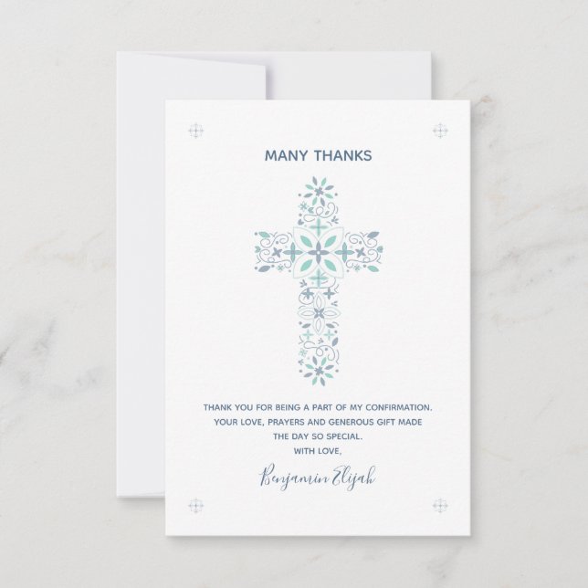 Bestätigung Vielen Dank Hinweis Christliche Karte (Vorderseite)