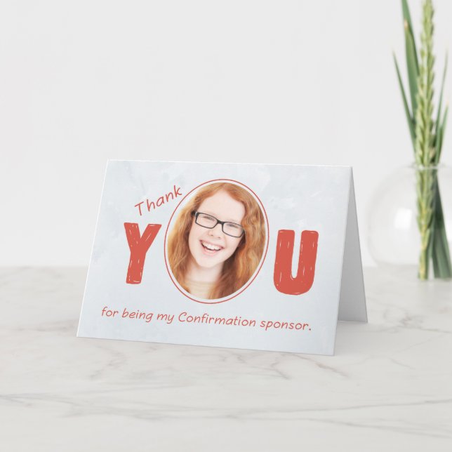 Bestätigungs-Sponsor Foto Vielen Dank, Rot und Sil Dankeskarte (Vorderseite)