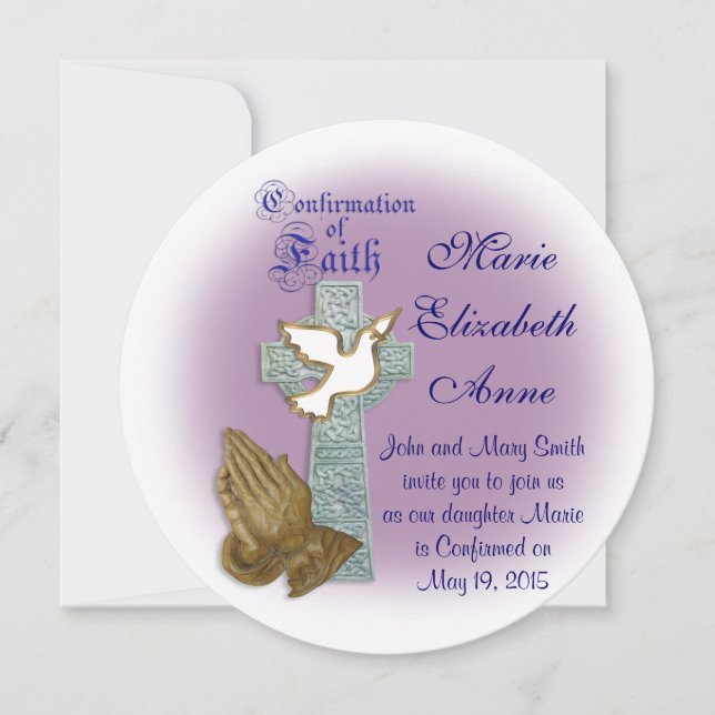 Bestätigungseinladung Keltisches Kreuz Einladung (Vorderseite)