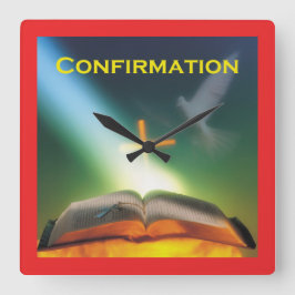 Bestätigungstod, Bibel, Kreuz Quadratische Wanduhr