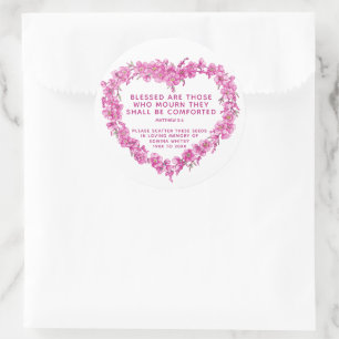 Bestattungsdenkmal rosa Krustenstreuung  Runder Aufkleber