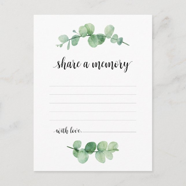 Bestattungsdienst, Eukalyptus, Speicherkarte freig Postkarte (Vorderseite)