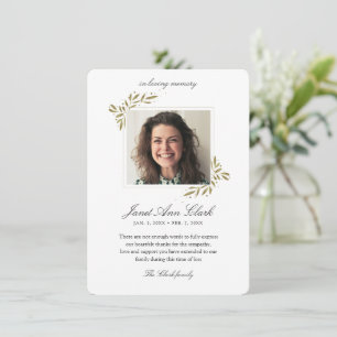 Bestattungsgedächtnis Danke Fotokarte