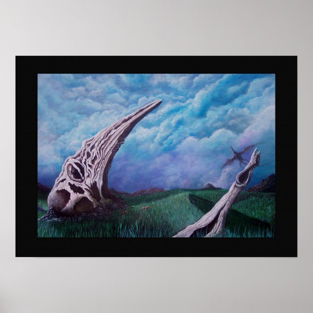 Bestattungsgelände der großen Ebenen Gleitschirm Poster (Vorne)