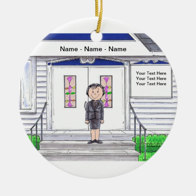 Bestattungsunternehmer - Frau Keramik Ornament (Vorne)