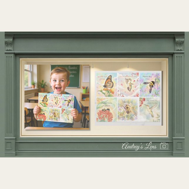 Bestäuber-Klassen-Valentinskarten - 6 pro Blatt (Von Creator hochgeladen)