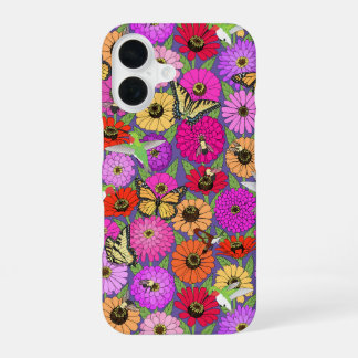 Bestäuber und Zinnia iPhone 16 Hülle
