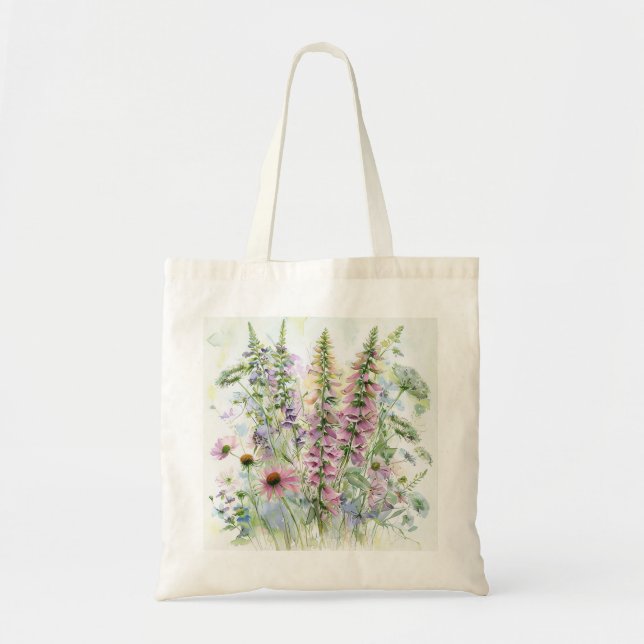 Bestäubergarten-Wildblumen-Ästhetik Tragetasche (Vorne)