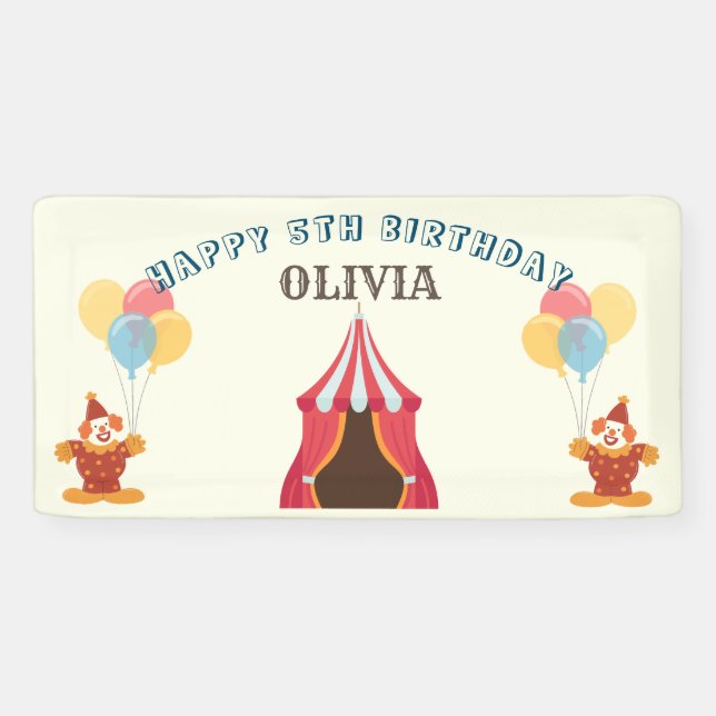 BESTE 5. Geburtstagsparty Circus THEMA Banner (Horizontal)