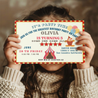 BESTE 5. Geburtstagsparty Circus THEMA Einladung