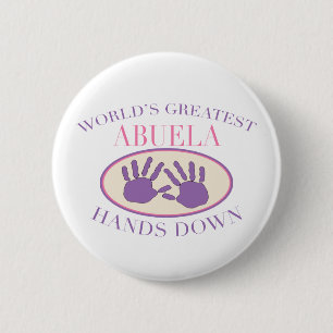 Beste Abuela, Hands Down T-Shirt Button