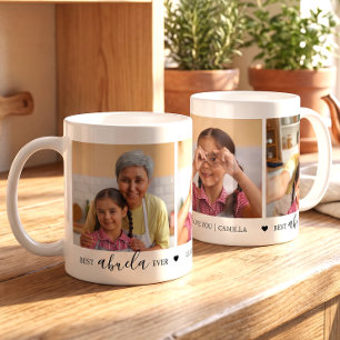 Beste Abuela überhaupt personalisierte Fotocollage Kaffeetasse