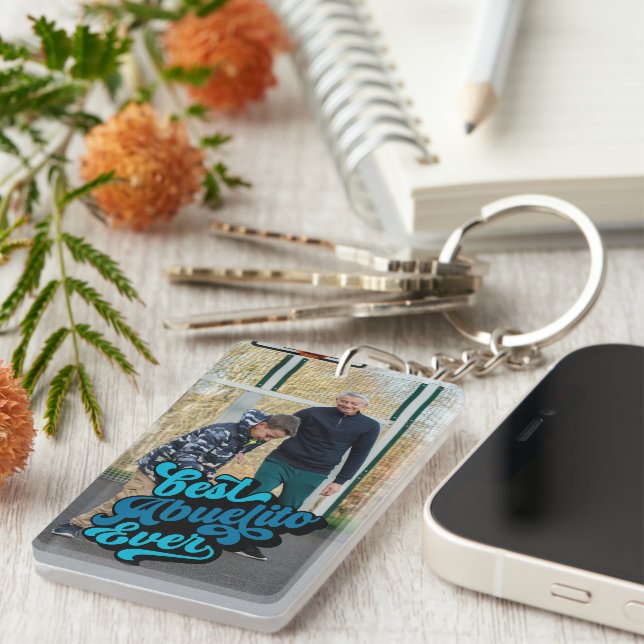 Beste Abuelito je | Opa-Foto Schlüsselanhänger (Vorderseite rechts)