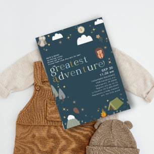 Beste Adventure Boy Navy Blue Baby Dusche Einladung