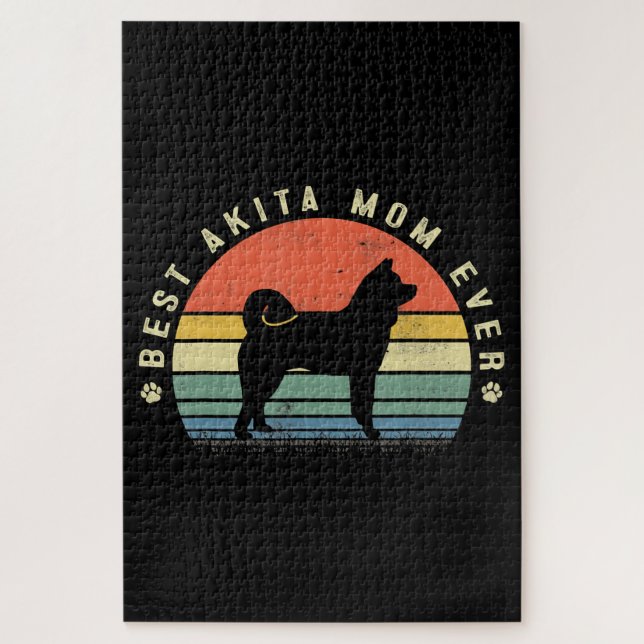 Beste Akita Mama je Funny Akita Dog Geschenke Puzzle (Vertikal)